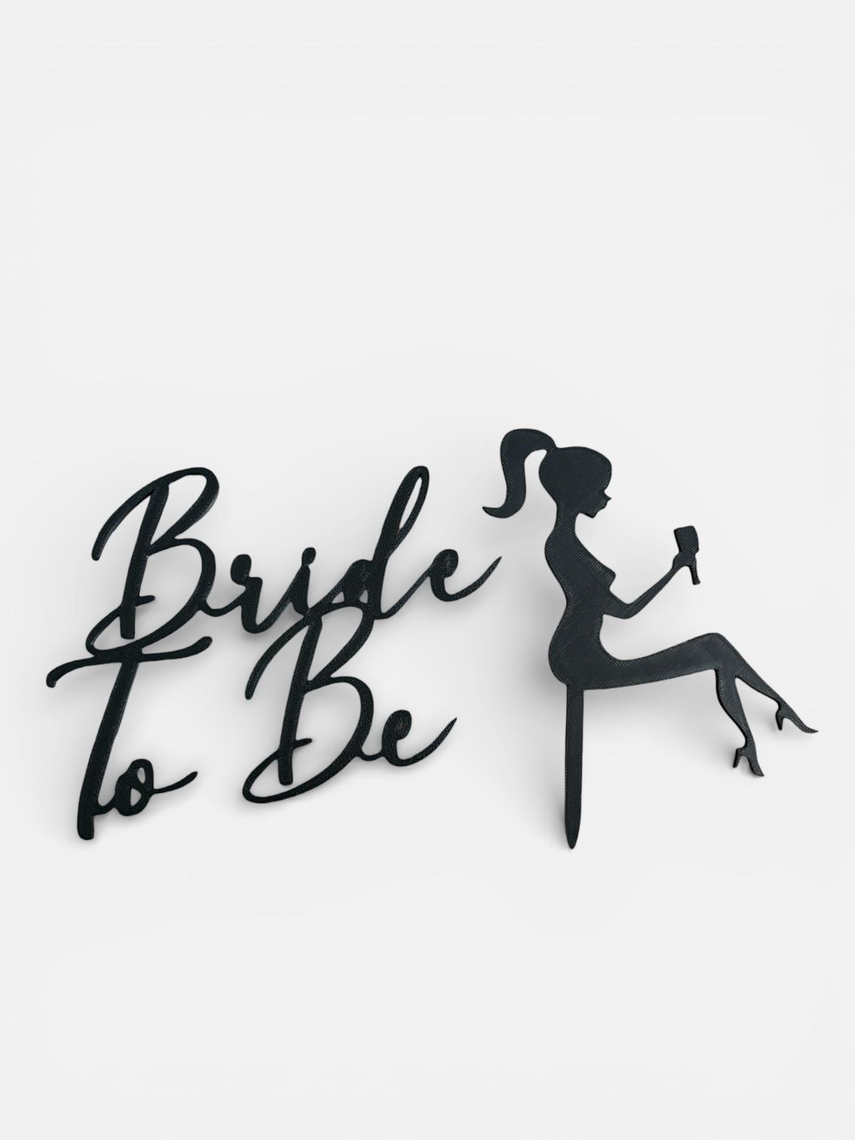 Bride To Be Pasta Süsü – Ön Yüz Yazı & Üst Figür Seti