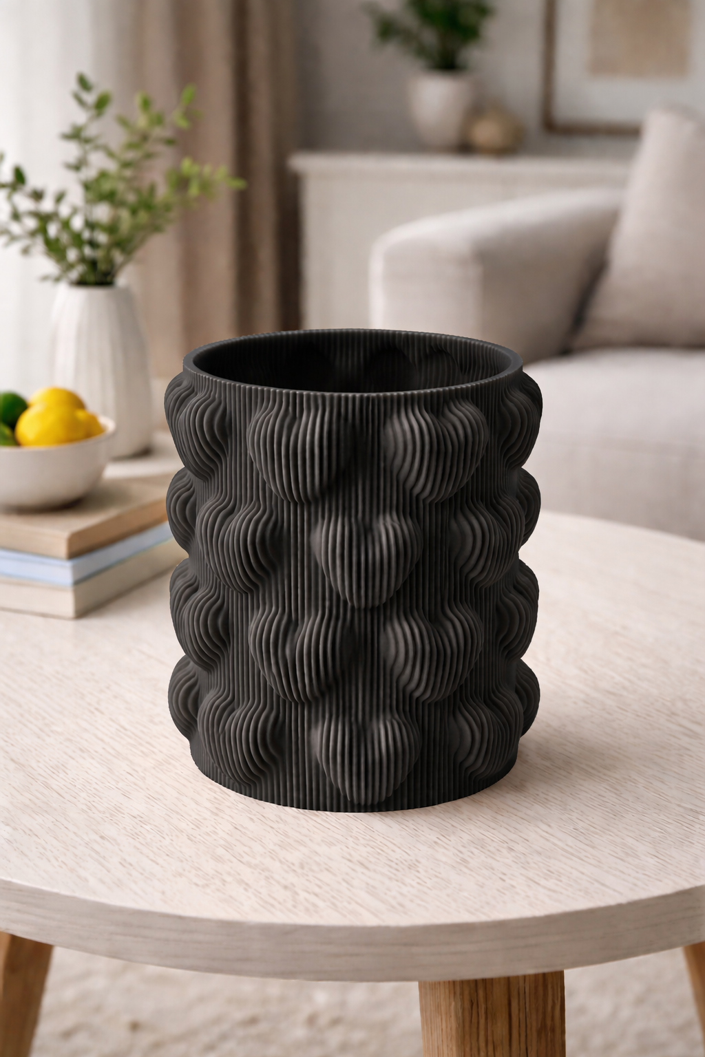 Modern Kalp Dalgası Tasarım 14x14 Dekoratif Vazo