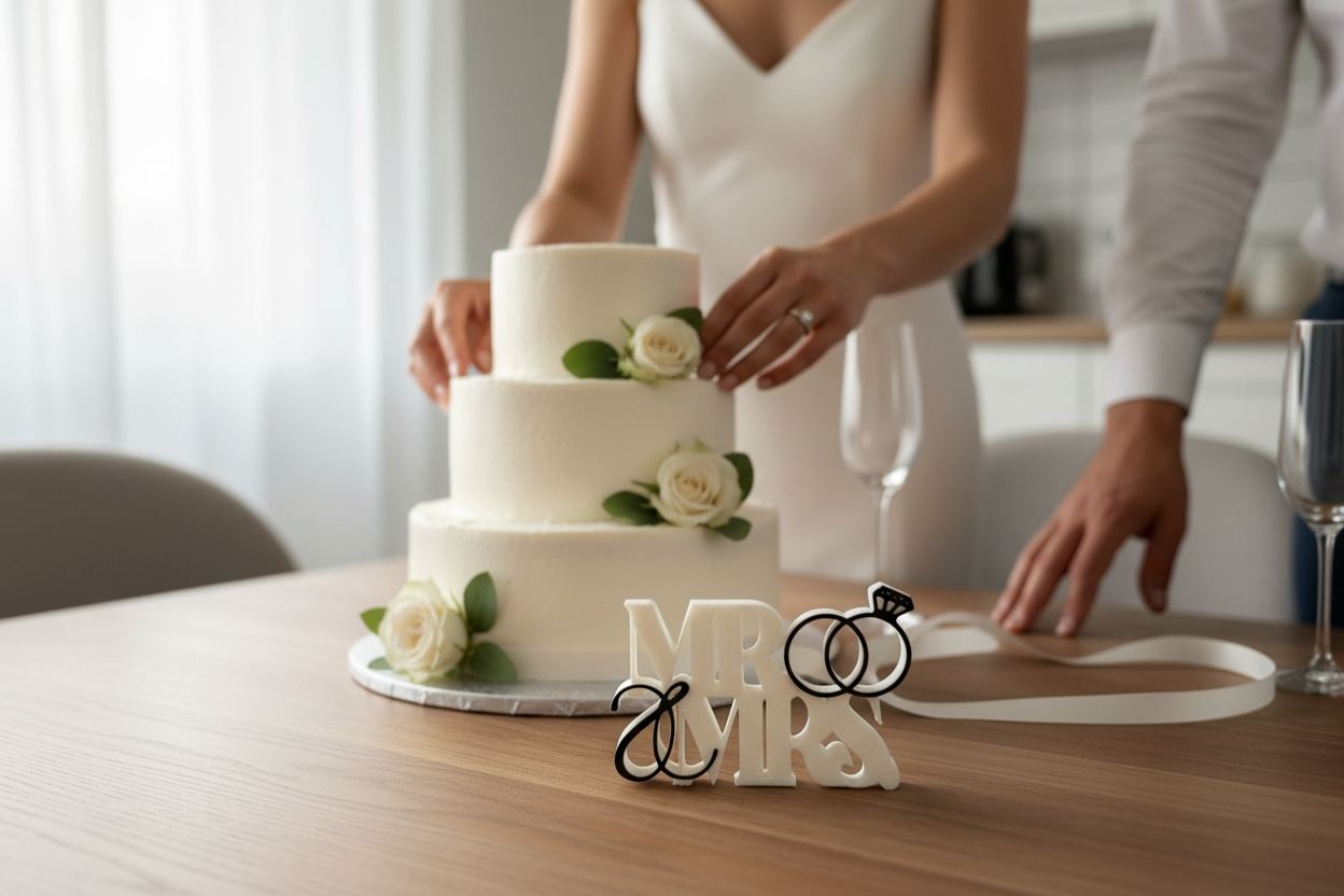 Nişan – Nikah – Düğün Hazırlığı MR & MRS Masa Üstü Dekoru (7 x 4,5 cm)