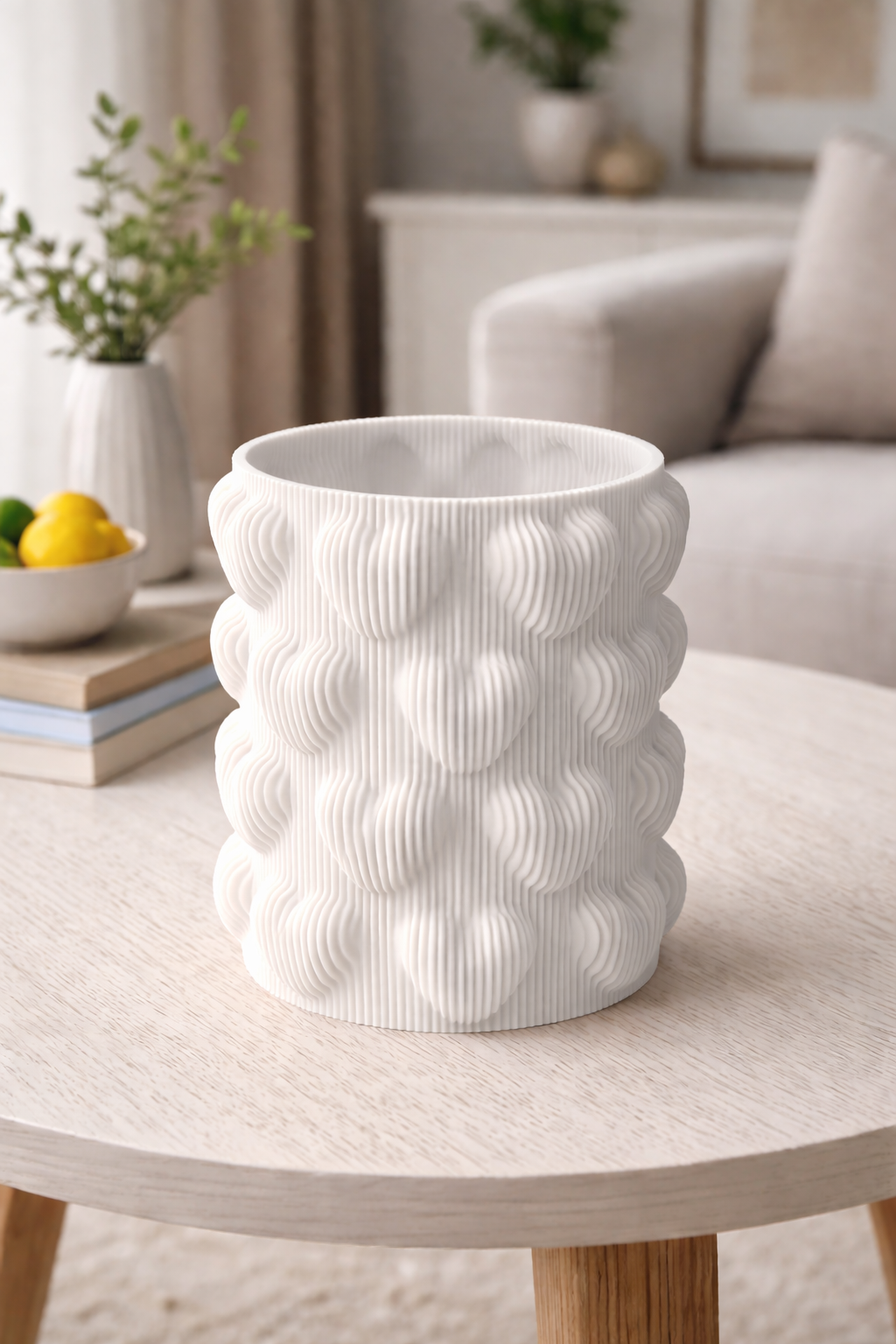 Modern Kalp Dalgası Tasarım 14x14 Dekoratif Vazo