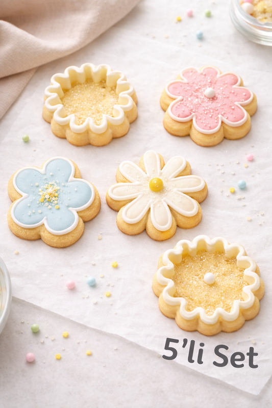 Çiçek Kurabiye Kalıbı 5’li Set