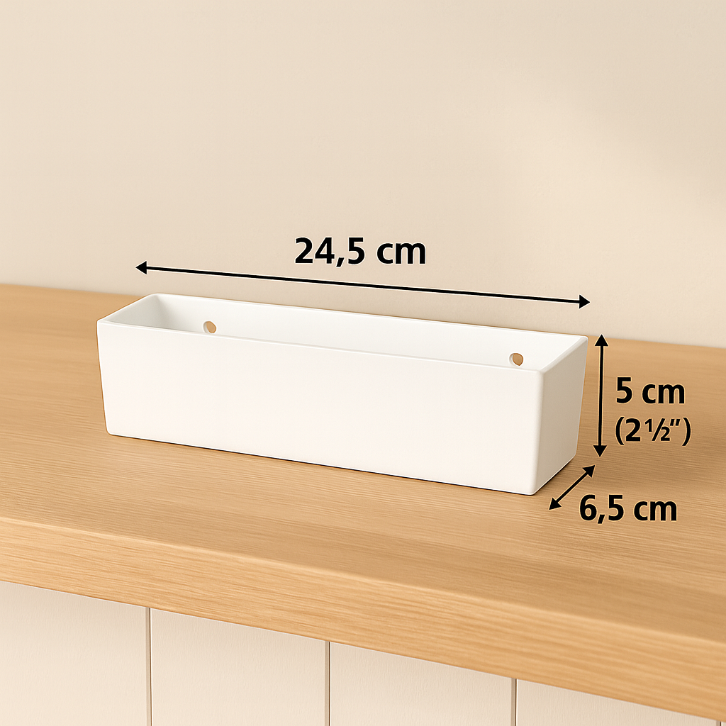 Modern Duvar Tipi Uzun Saksı – (24.5X6.5CM)