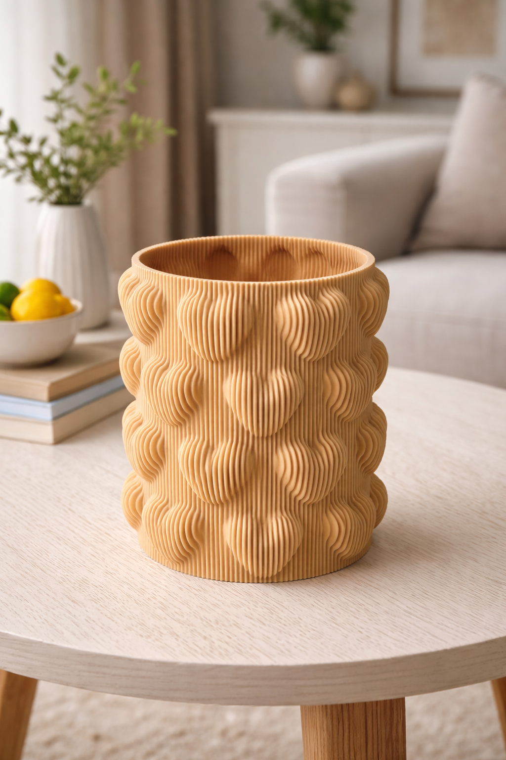 Modern Kalp Dalgası Tasarım 14x14 Dekoratif Vazo