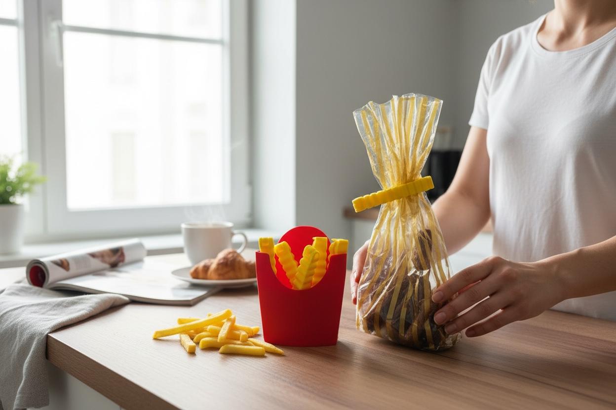 Patates Kızartması Tasarımlı Poşet Kapatıcı Klips – 6’lı Set